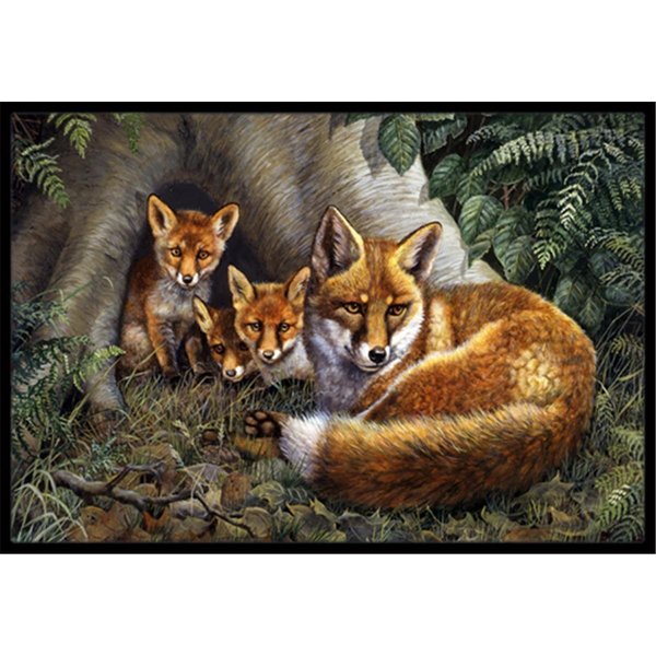 Carolines Treasures A Family of Foxes at Home Indoor or Outdoor Mat- 18 x 27 BDBA0283MAT